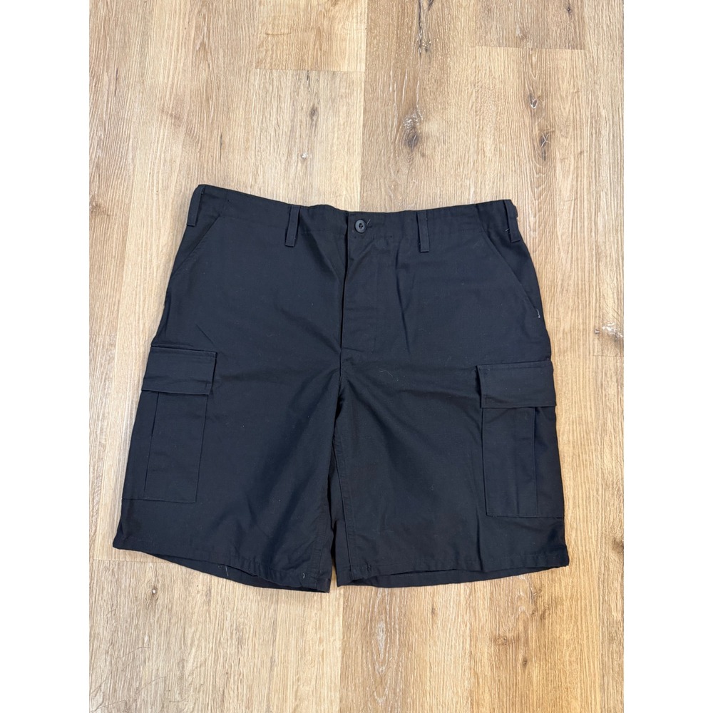 TRU-SPEC Shorts Mens 35-39 Black Ripstop Canvas‎ Workwear Utility Tactical 10"